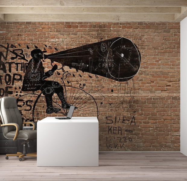 Background & Patterns Wallpaper Wall Mural - City News on Brick Wall 39"Wx27"H