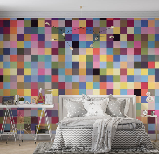 Abstract Wallpaper Wall Mural - Full Range Of Colors 118"Wx90"H