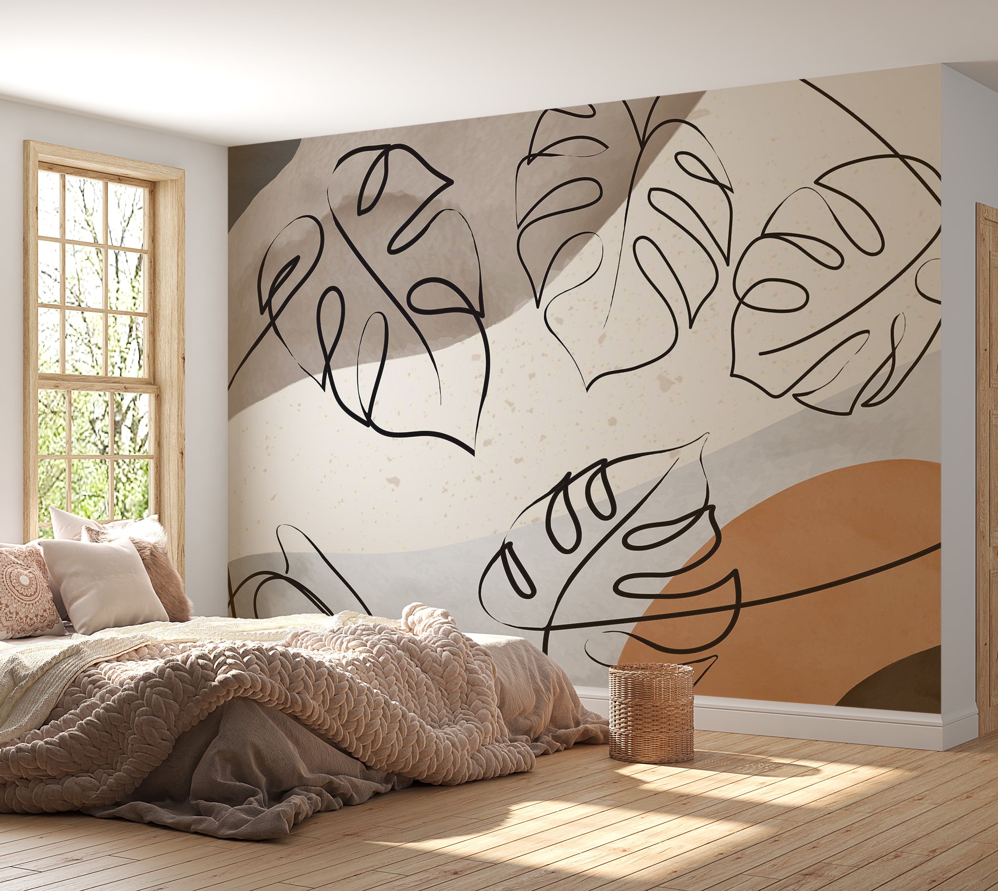 monstera leaf mural VIVYET Wall Mural