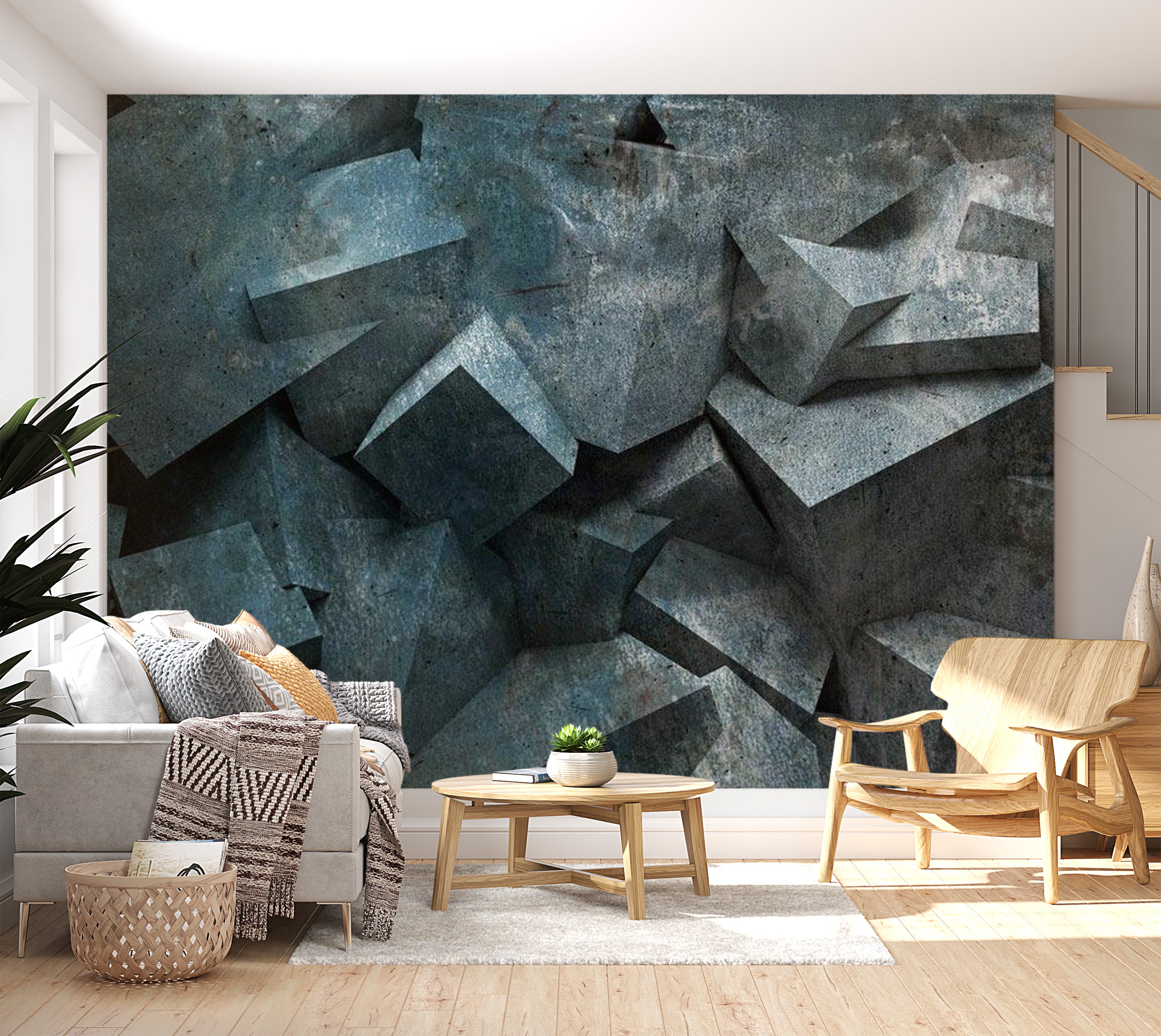 Background & Patterns Wallpaper Wall Mural - Stone Avalanche 39"Wx27"H