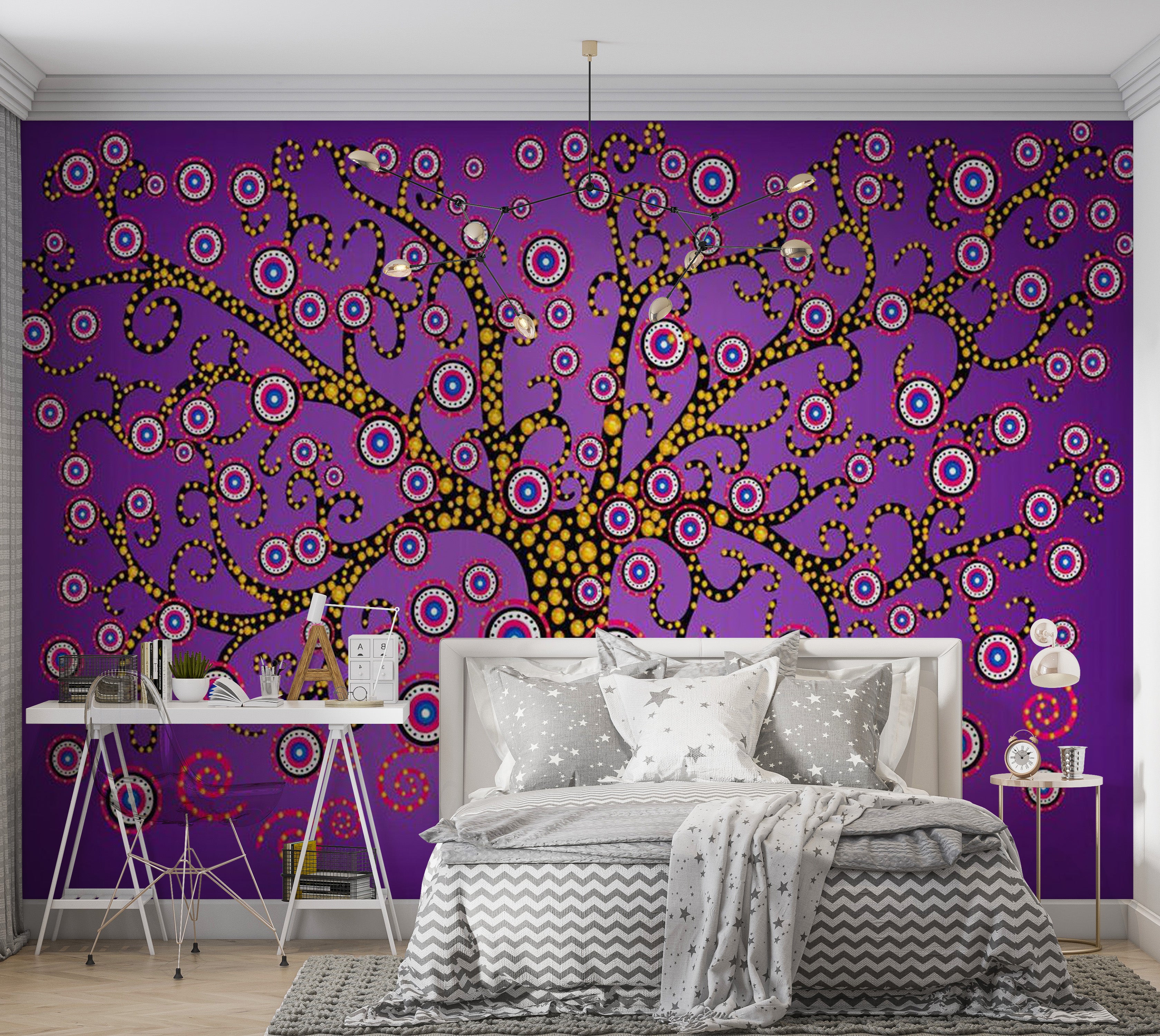 Abstract Wallpaper Wall Mural - The Magic Tree 39"Wx27"H