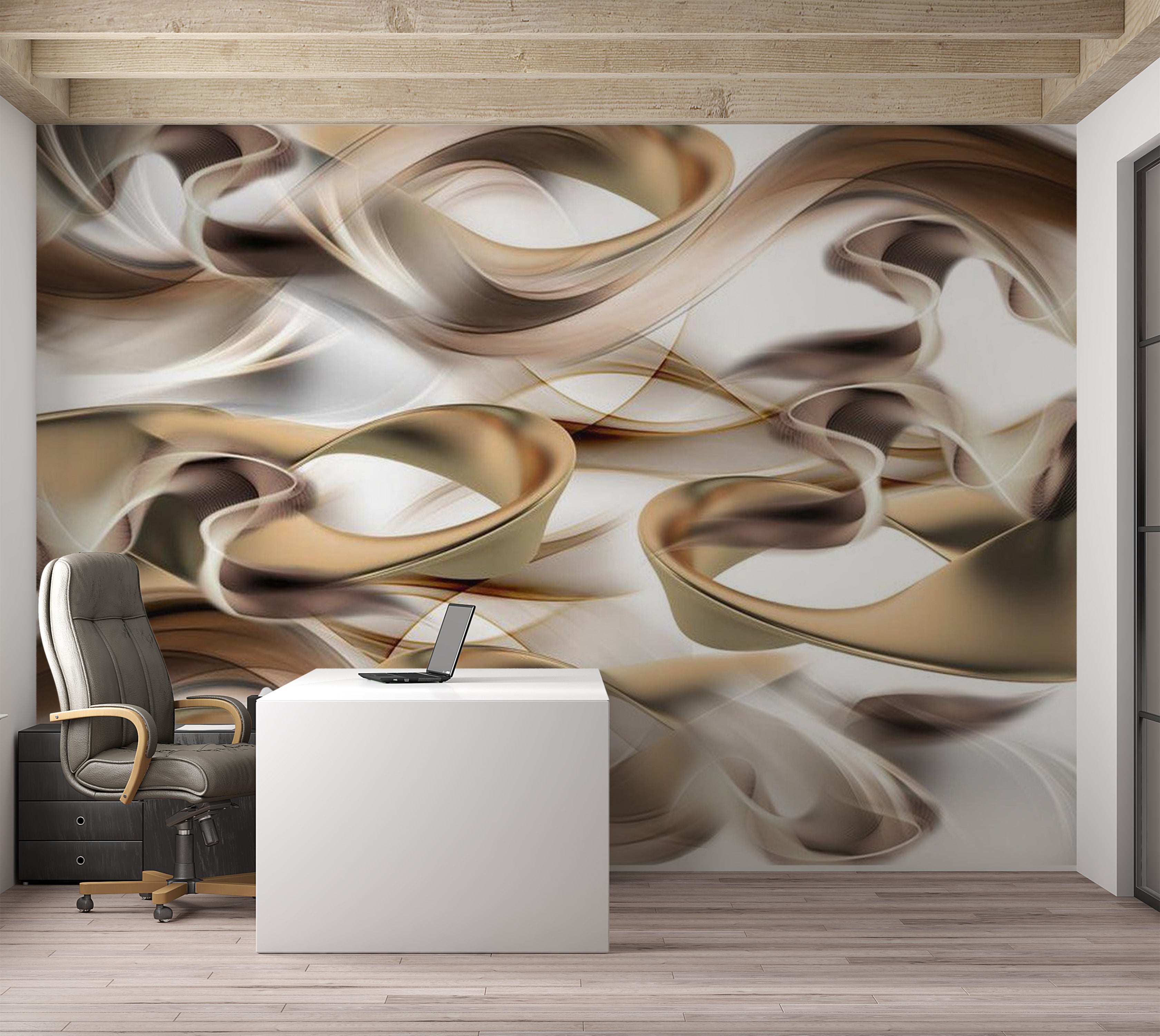 Abstract Wallpaper Wall Mural - Twisted World 39"Wx27"H