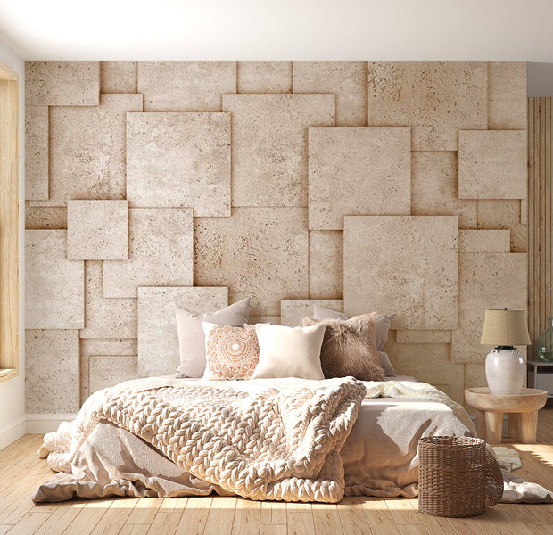 Background & Patterns Wallpaper Wall Mural - Industrial Travertine Tiles 39"Wx27"H