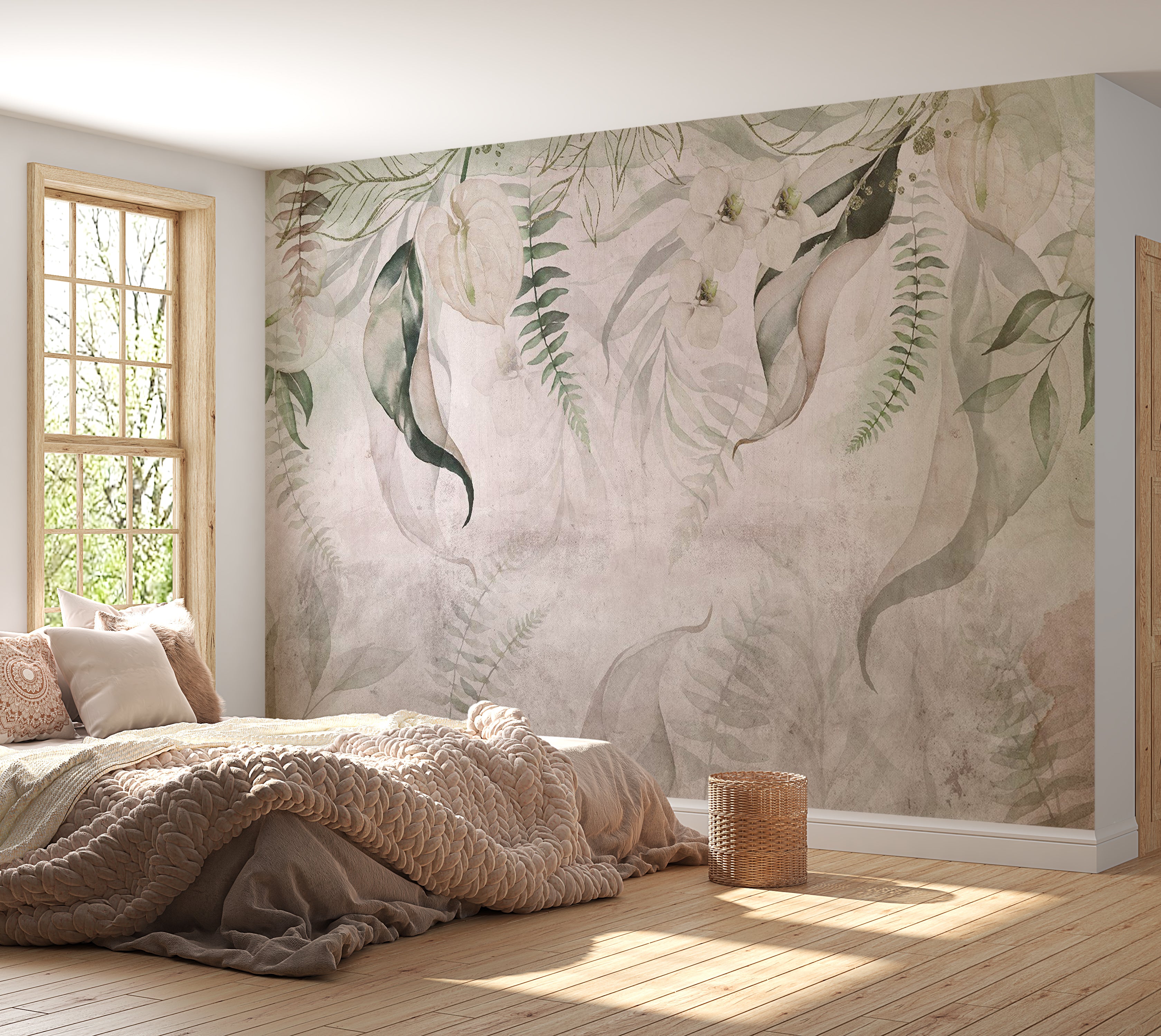 Peel & Stick Botanical Wall Mural - Morning Exotic 38"Wx27"H