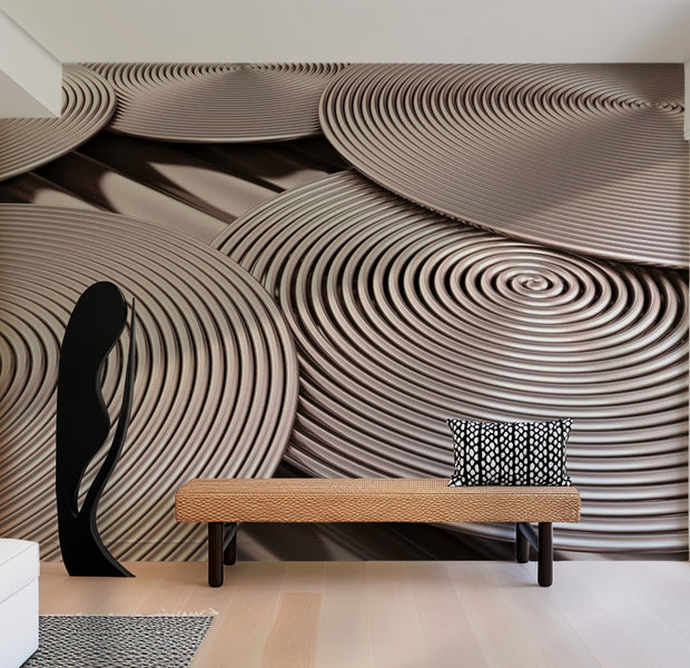 Background & Patterns Wallpaper Wall Mural - Copper Spirals 39"Wx27"H