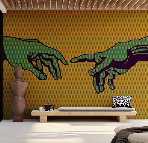 Abstract Wallpaper Wall Mural - Green Touch 118"Wx90"H