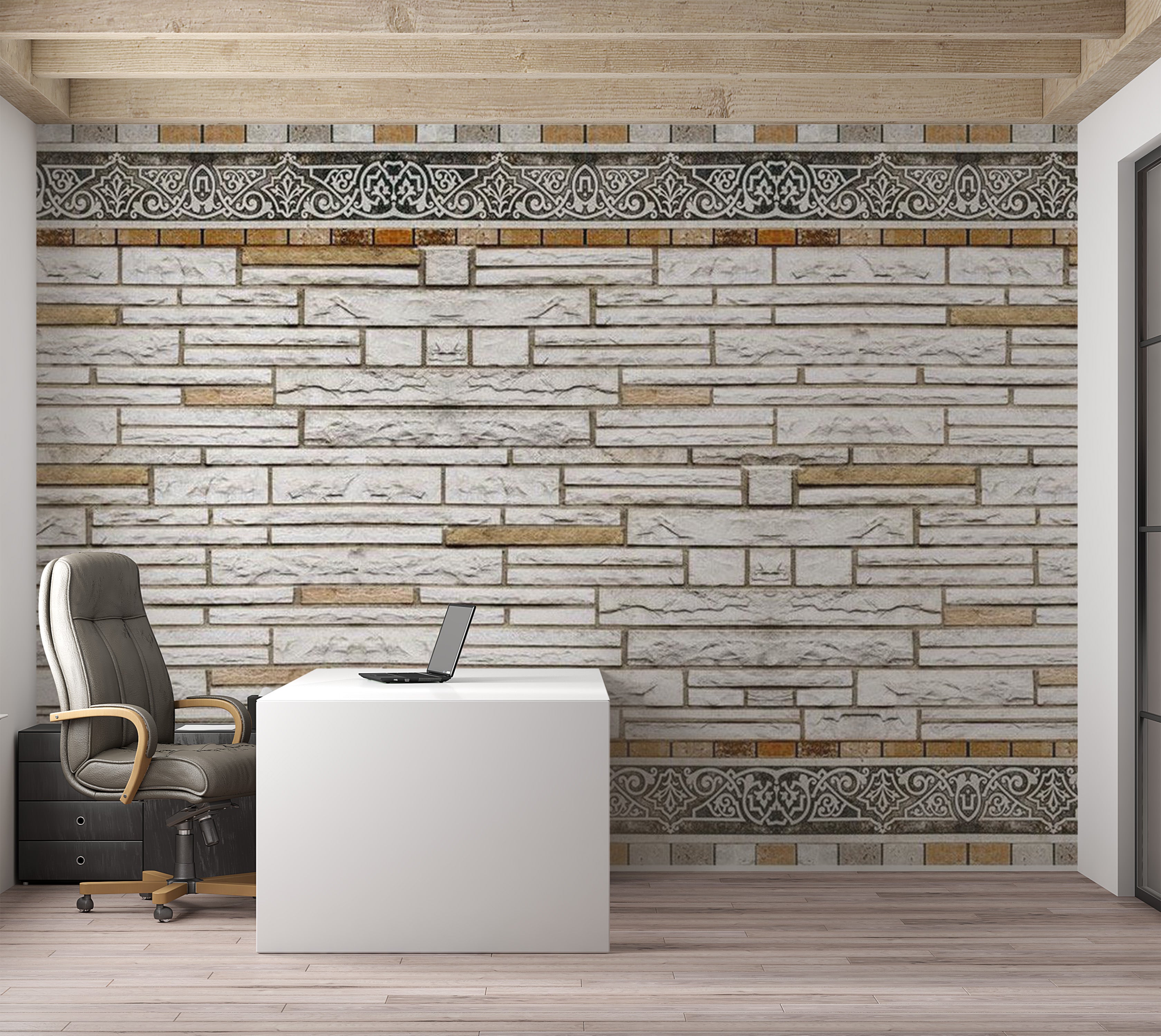 Background & Patterns Wallpaper Wall Mural - Stone Mosaic 39"Wx27"H