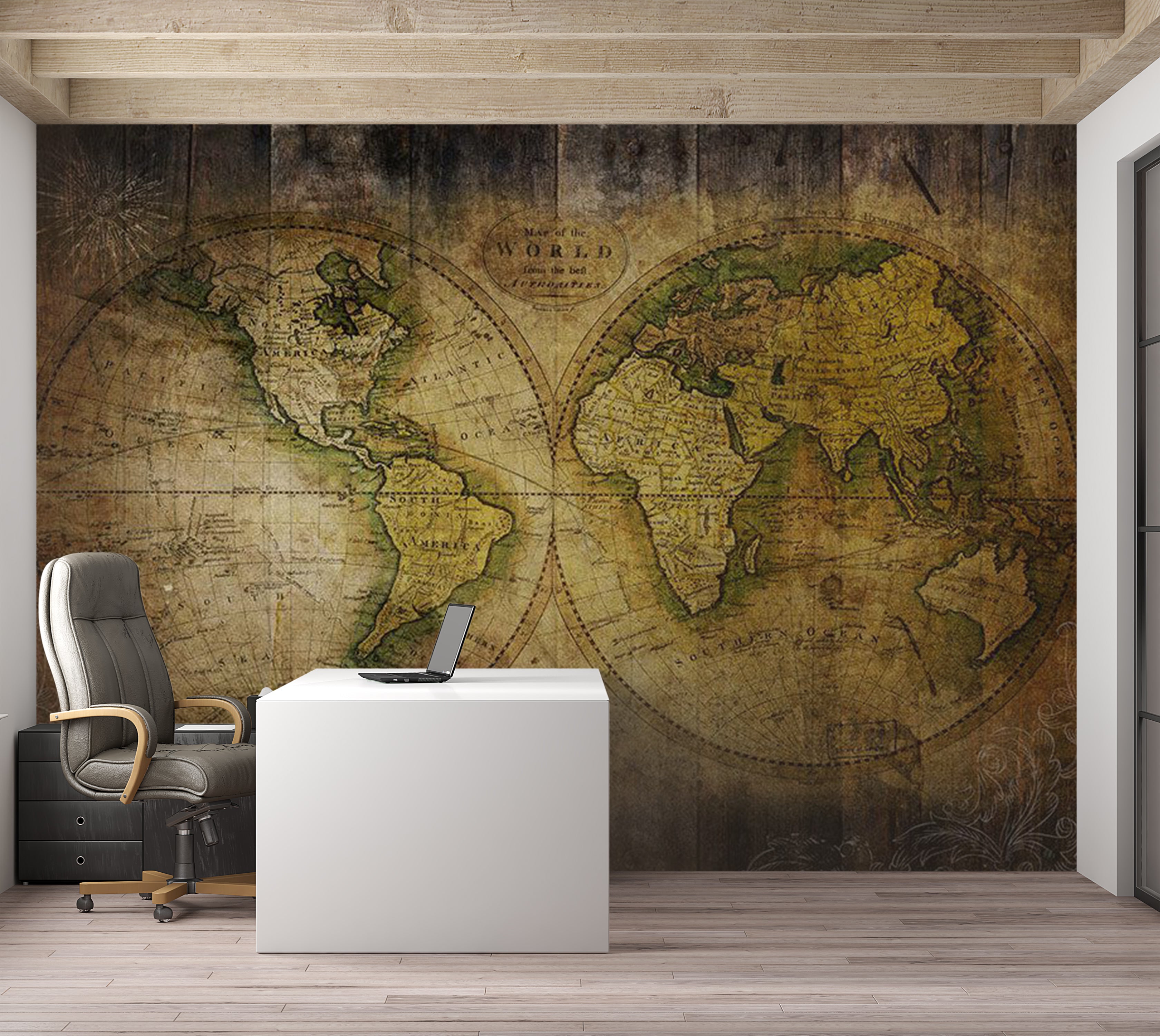 Peel & Stick Map Wall Mural - Searching for Old World 38"Wx27"H