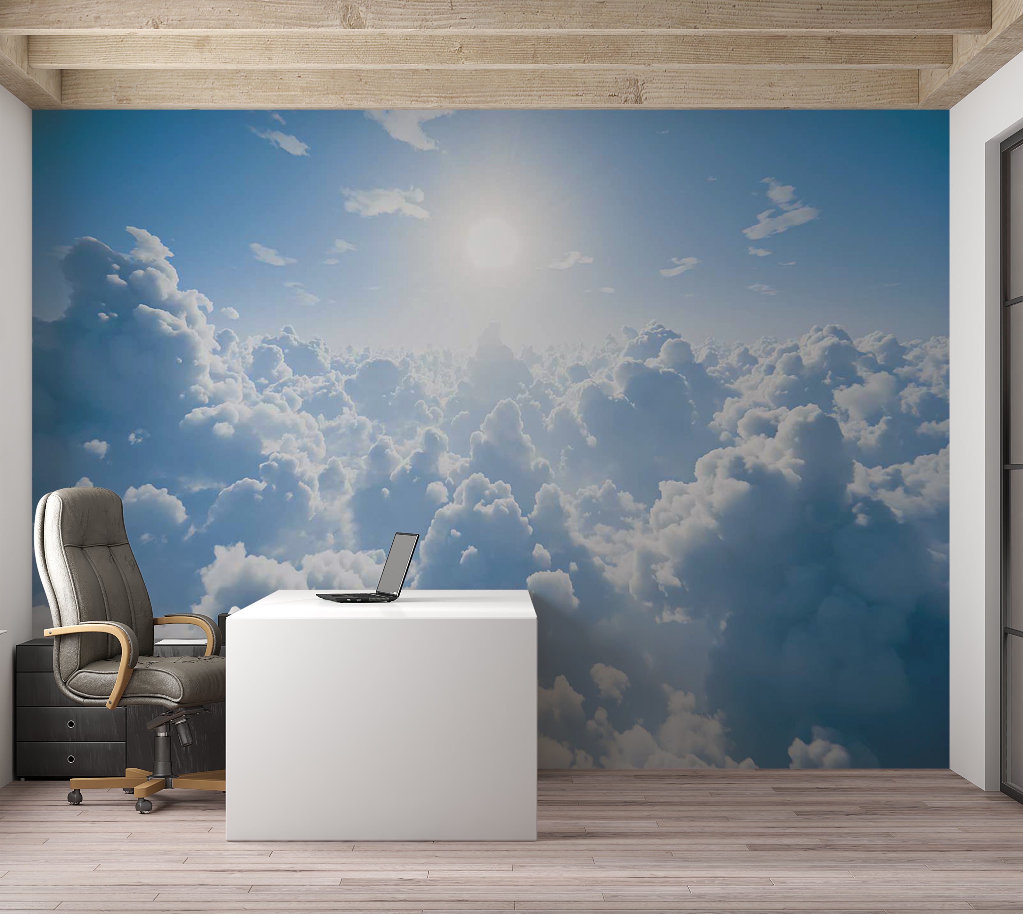 Peel & Stick Landscape Wall Mural - Warm Rays of Sunshine 38"Wx27"H