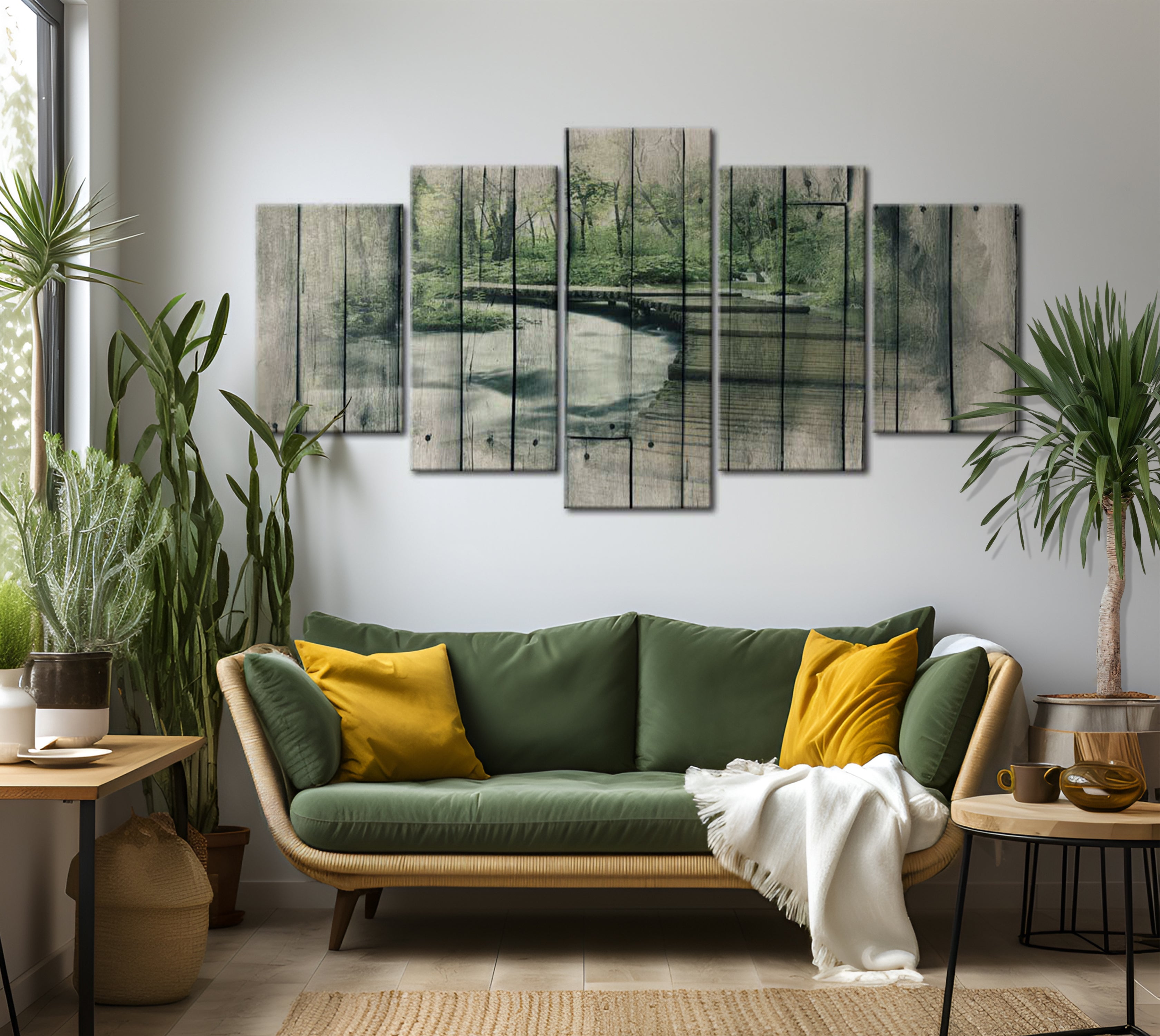 Stretched Canvas Landscape Art - The River Of Secrets 40"Wx20"H