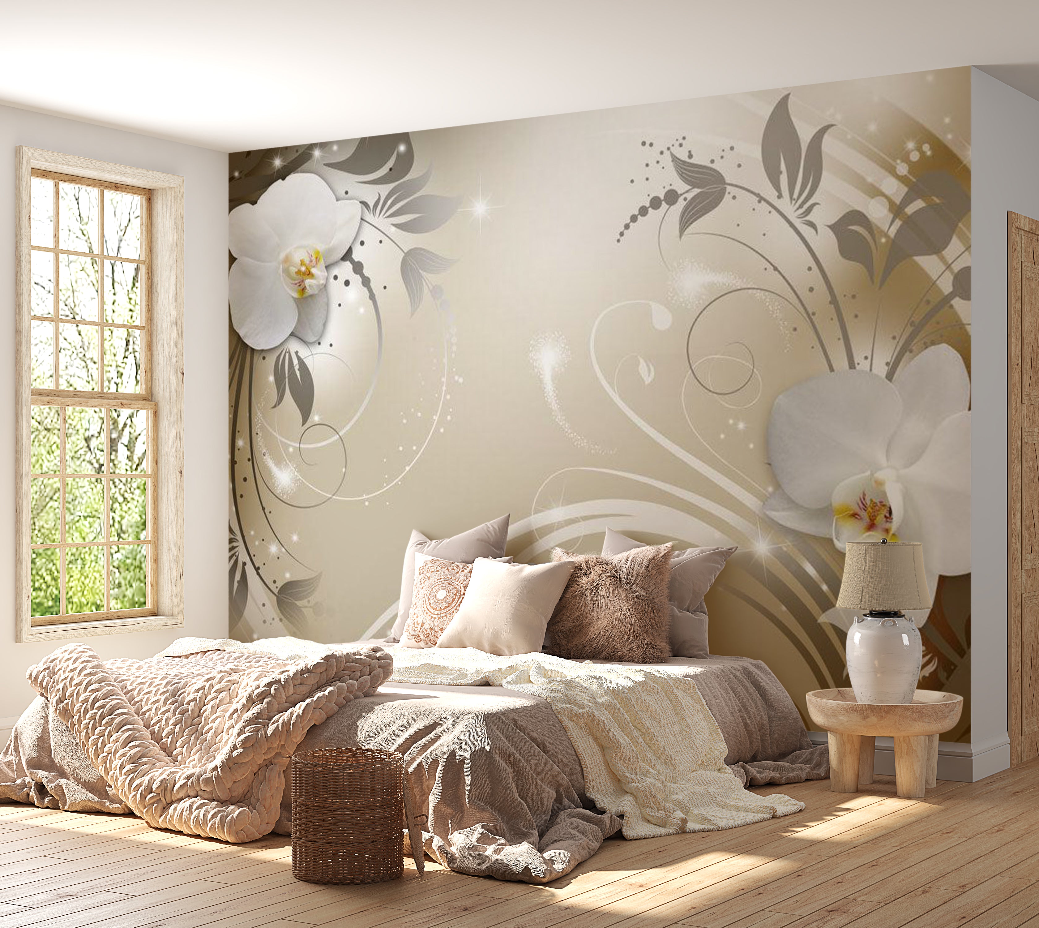 Peel & Stick Glam Wall Mural - Gold Dance 38"Wx27"H