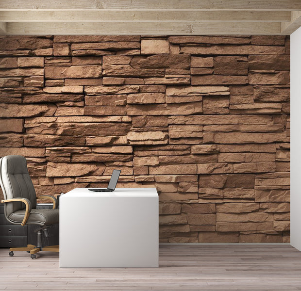 Background & Patterns Wallpaper Wall Mural - Brown Slate Stones 39"Wx27"H