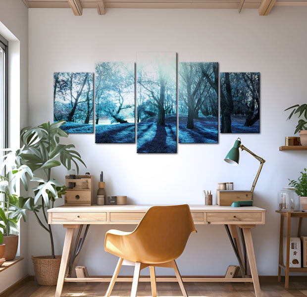 Stretched Canvas Landscape Art - Blue Glade 40"Wx20"H
