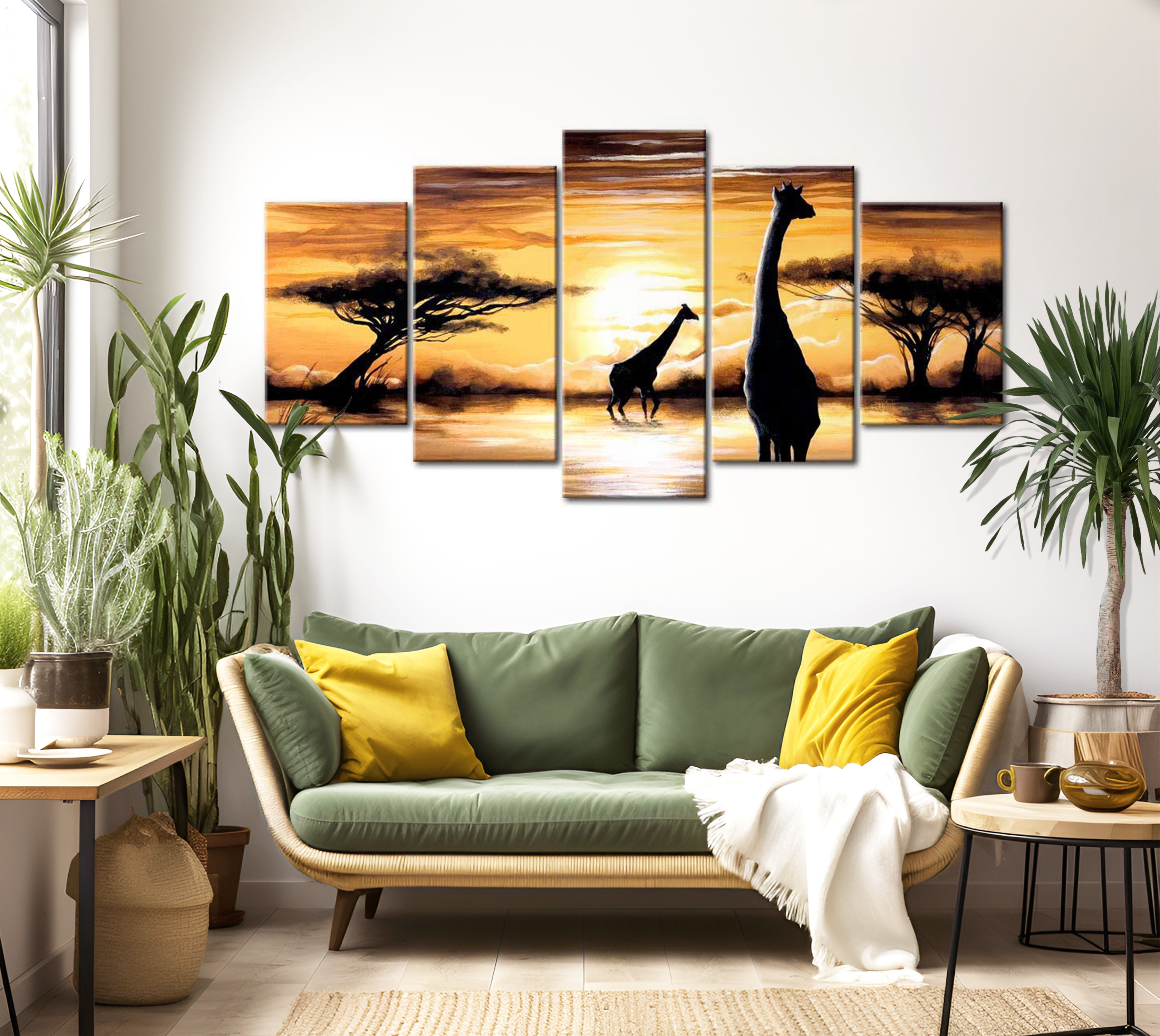 Stretched Canvas Landscape Art - Wild Africa 40"Wx20"H