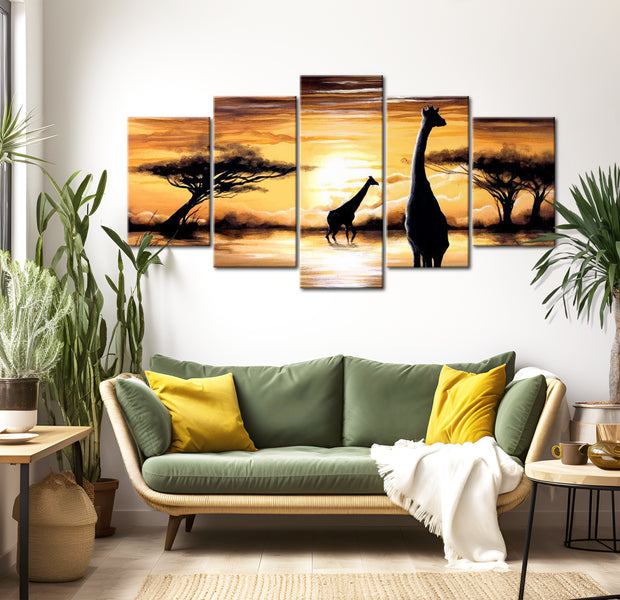 Stretched Canvas Landscape Art - Wild Africa 40"Wx20"H