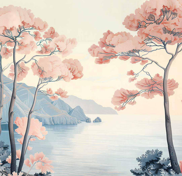 Peel & Stick Landscape Wall Mural - Pastel Horizon by Water 38"Wx27"H