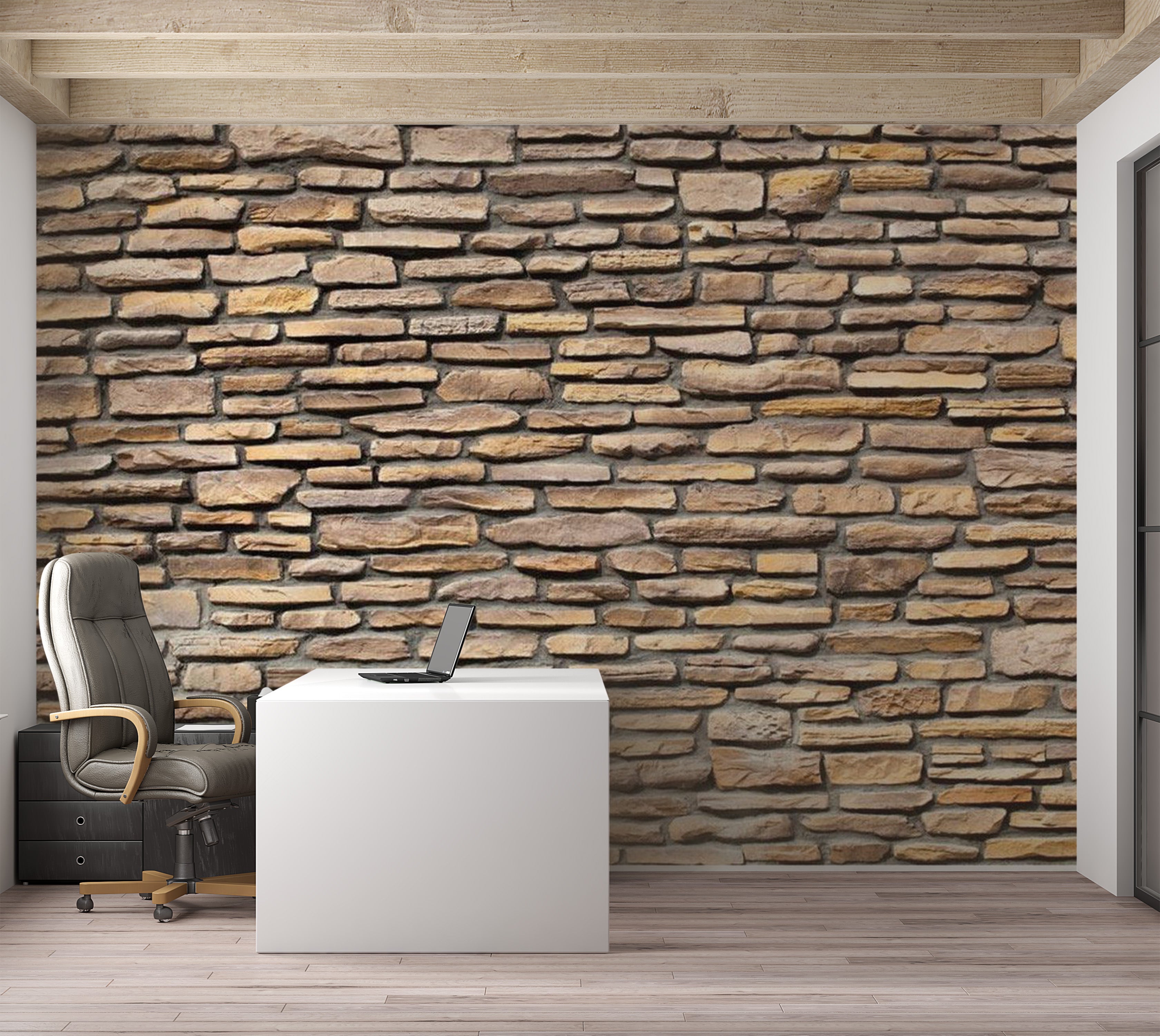 Background & Patterns Wallpaper Wall Mural - Uneven Stacked Brick Wall 118"Wx90"H