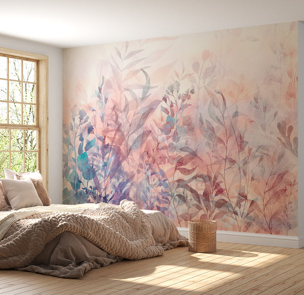 Peel & Stick Botanical Wall Mural - Pastel Nature Memory 38"Wx27"H