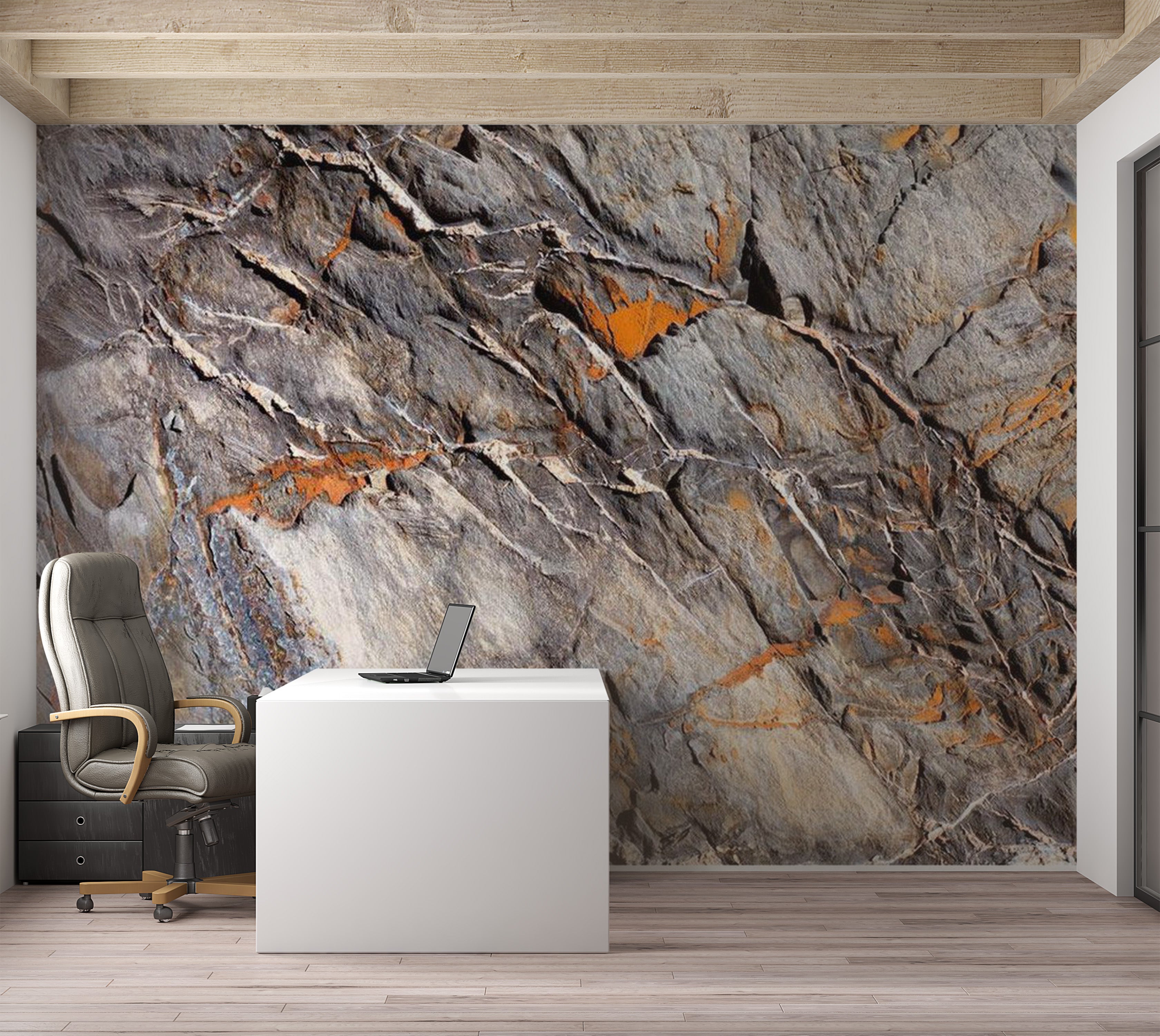 Background & Patterns Wallpaper Wall Mural - Mountain Bastion Stone Wall 39"Wx27"H