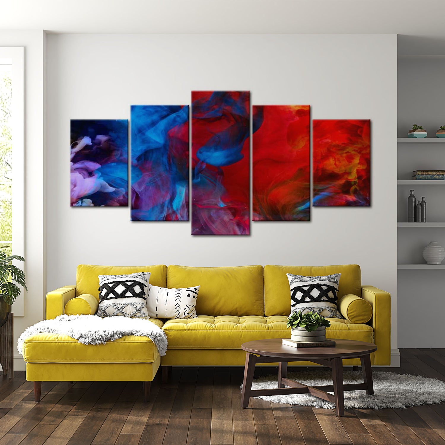 Abstract Canvas Wall Art - Dance Of Colourful Flames