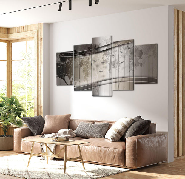 Abstract Canvas Wall Art - Dark Backwods - 5 Pieces