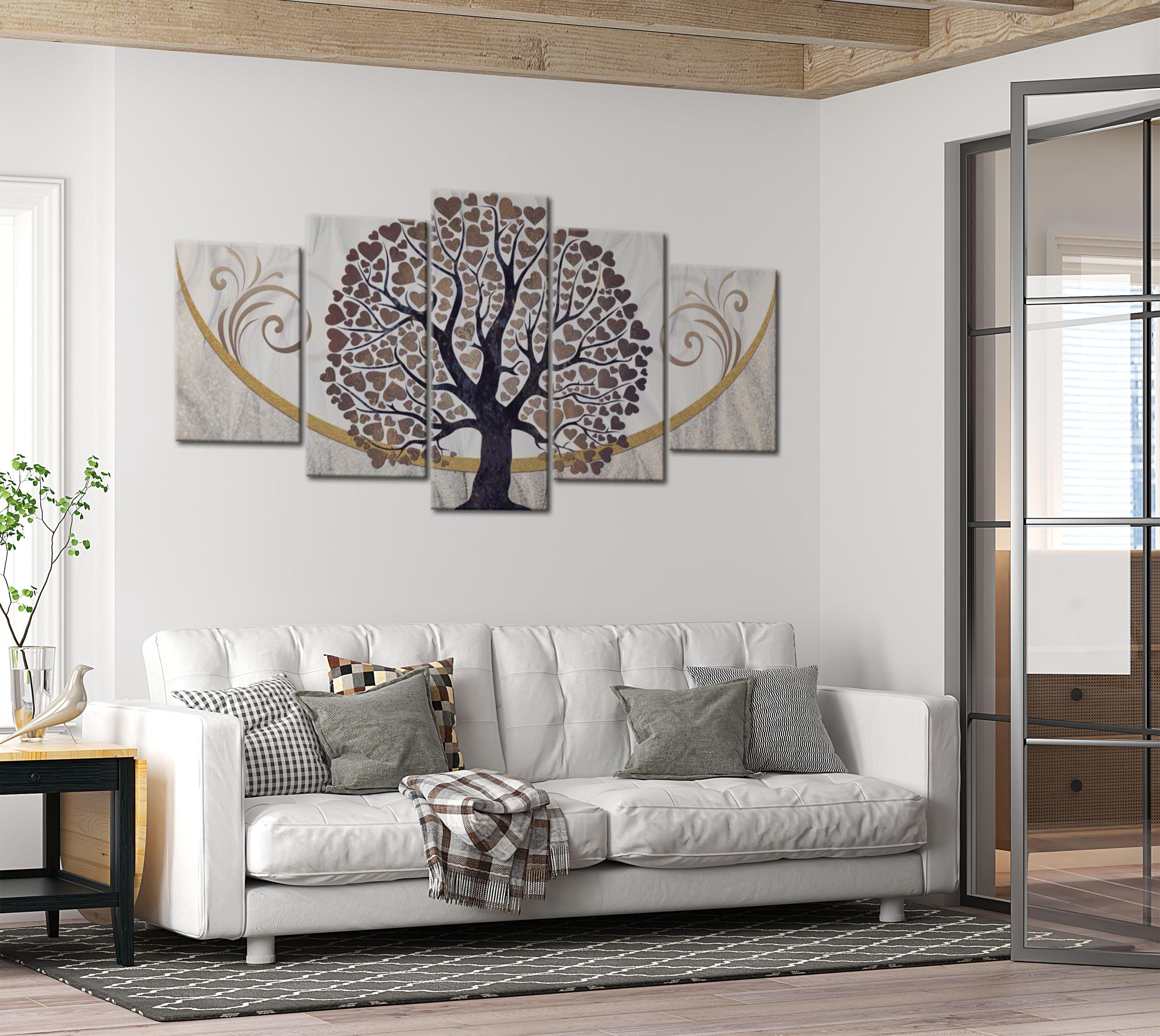 Abstract Canvas Wall Art - Tree Of Promise - 5 Pieces