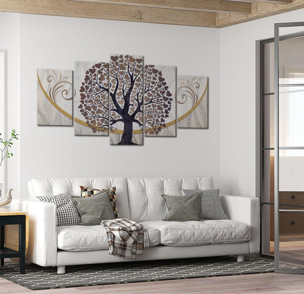 Abstract Canvas Wall Art - Tree Of Promise - 5 Pieces
