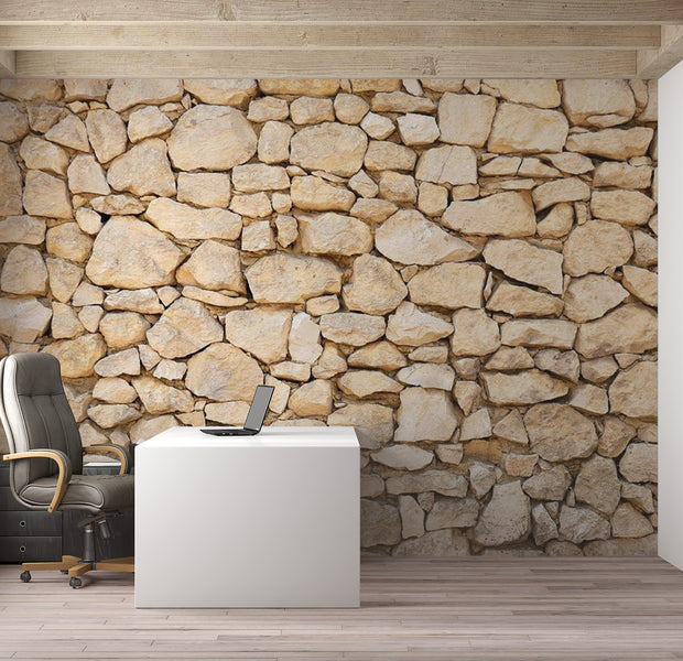 Background & Patterns Wallpaper Wall Mural - Visual Illusion - Stone 118"Wx90"H