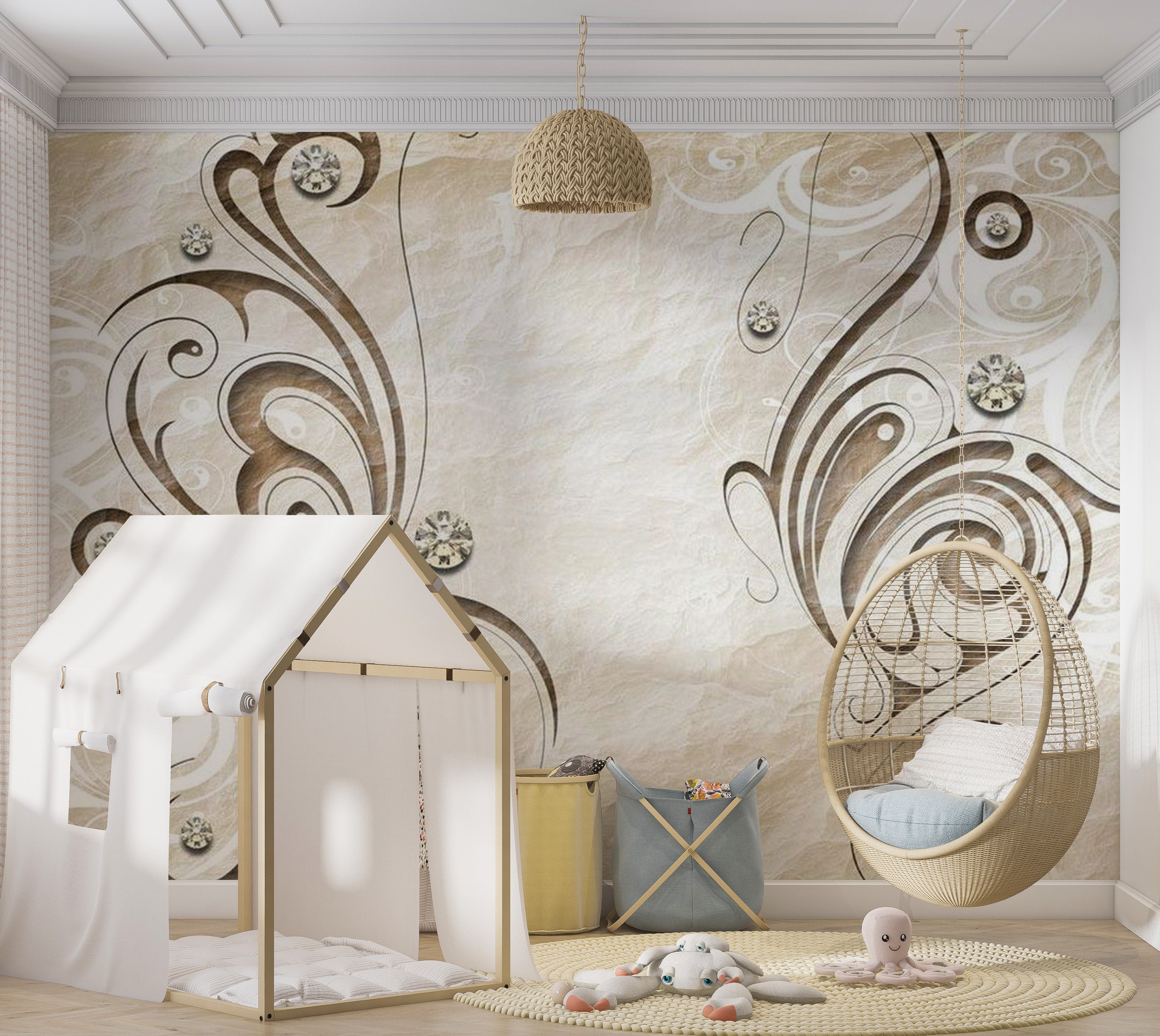 Background & Patterns Wallpaper Wall Mural - Stone Butterfly 39"Wx27"H