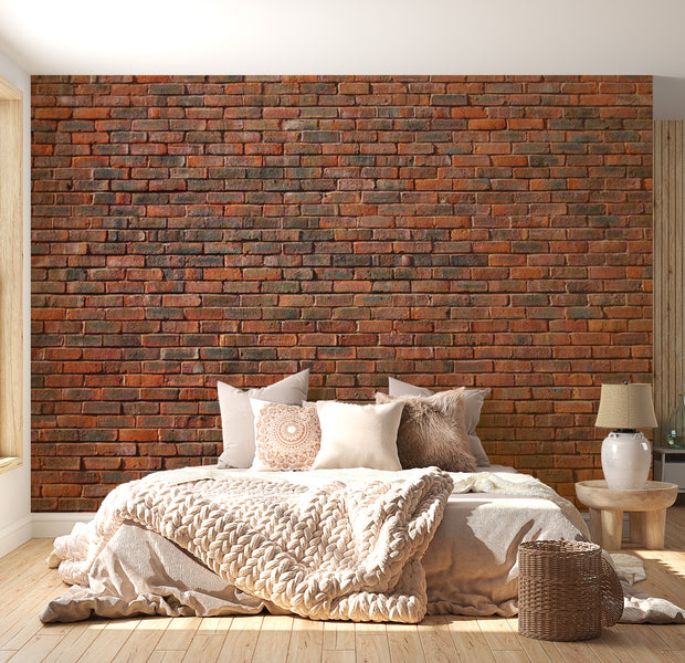 Background & Patterns Wallpaper Wall Mural - Modern Mixed Red Brick Wall 118"Wx90"H