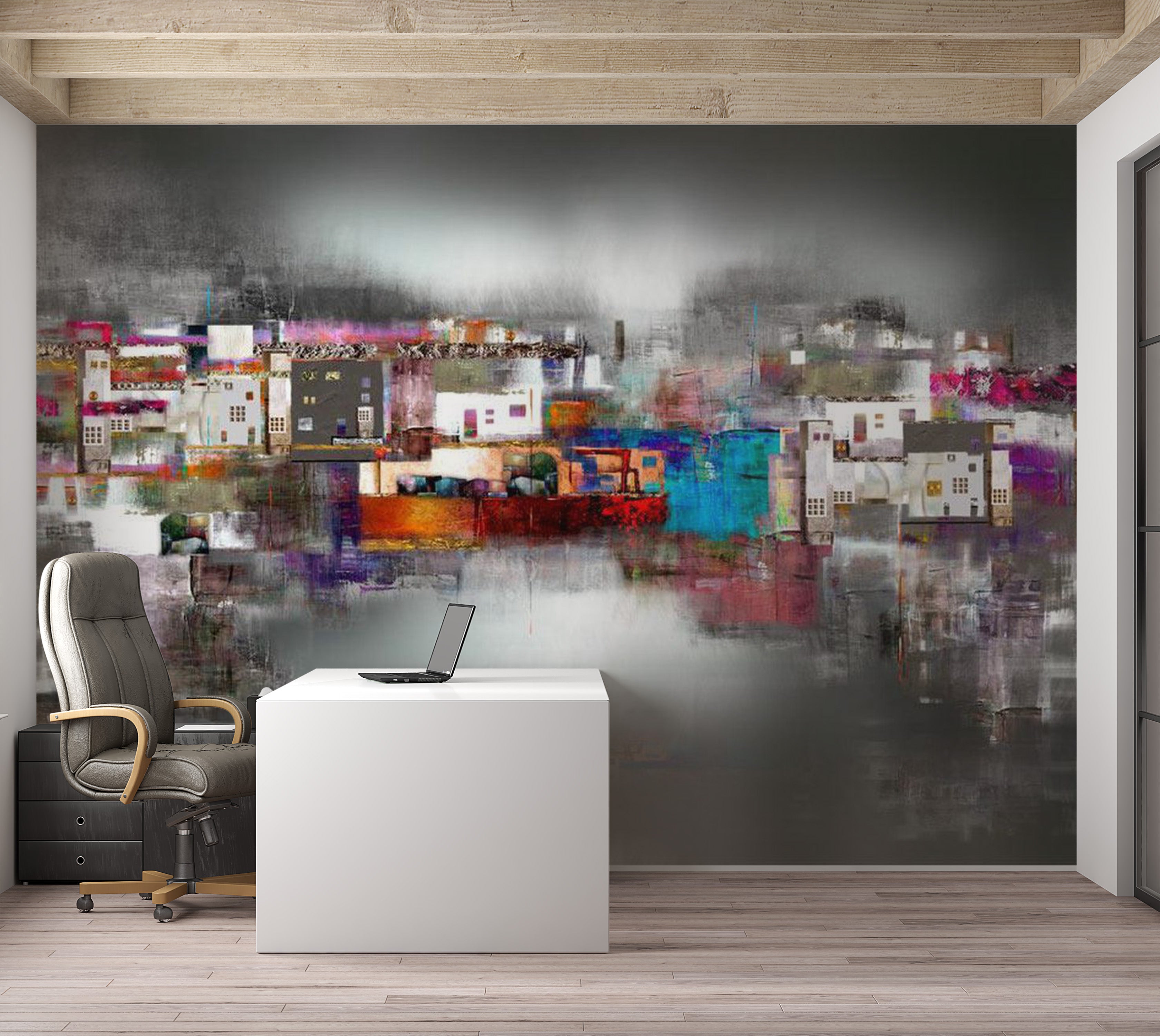 Abstract Wallpaper Wall Mural - Artistic Landscape 39"Wx27"H