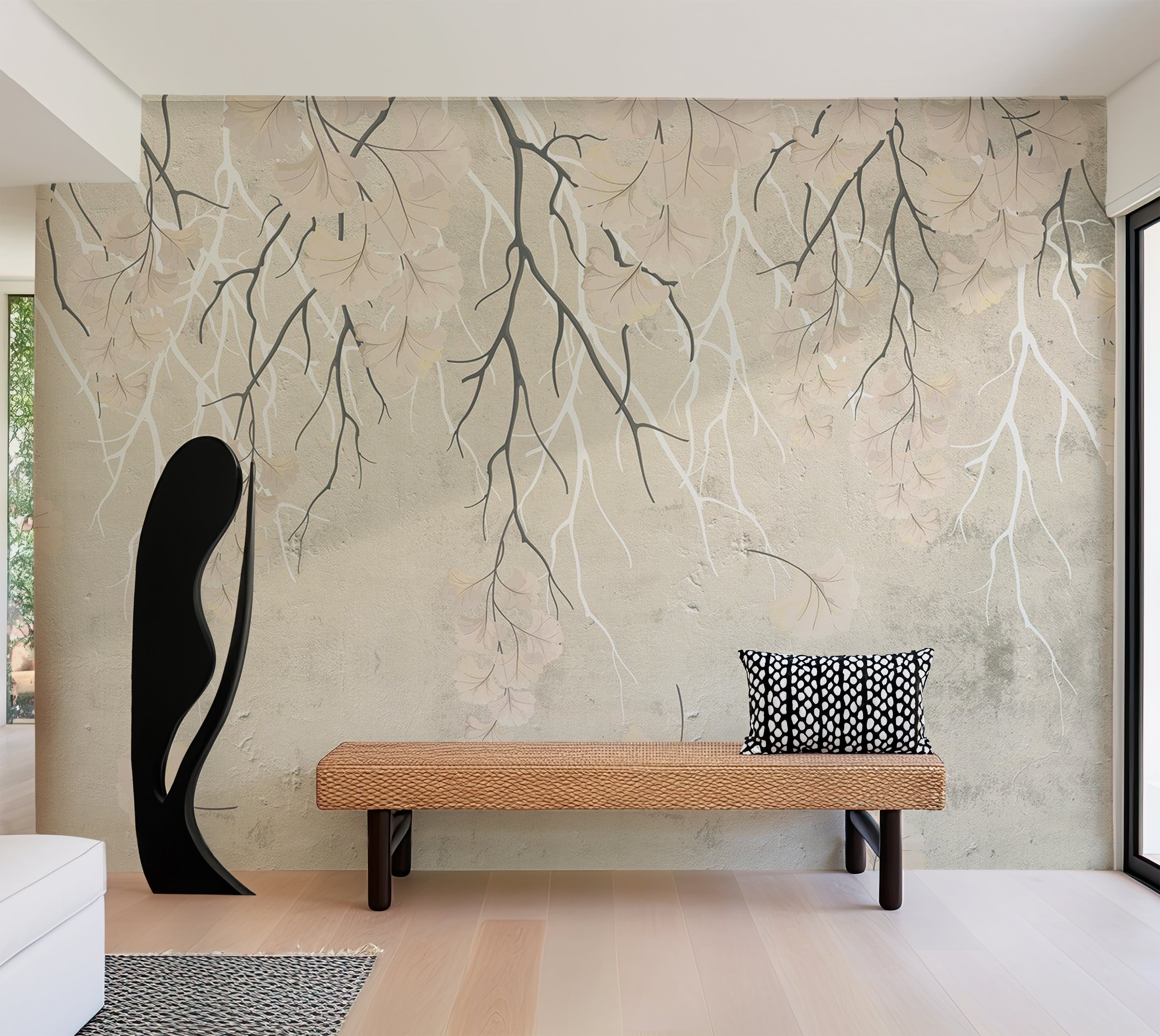 Peel & Stick Floral Wall Mural - Abstract Falling Leaves 38"Wx27"H