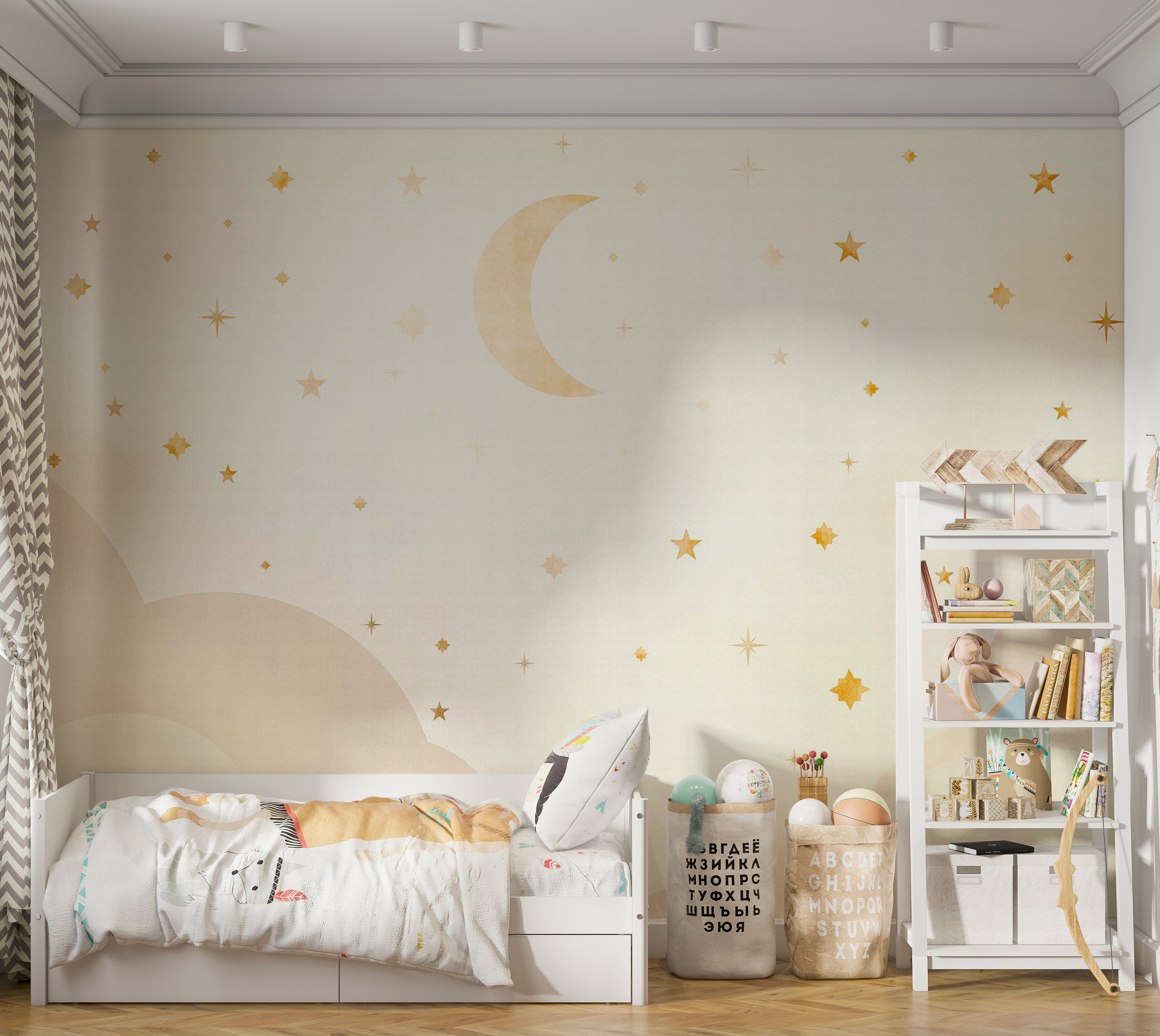 Kids Wallpaper Wall Mural - Starry Night 39"Wx27"H / Standard