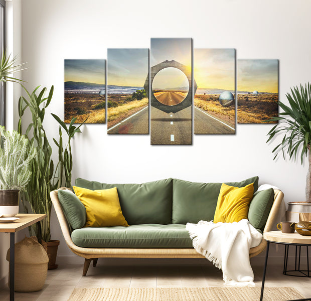 Stretched Canvas Landscape Art - On The Boundary Of Two Worlds 40"Wx20"H