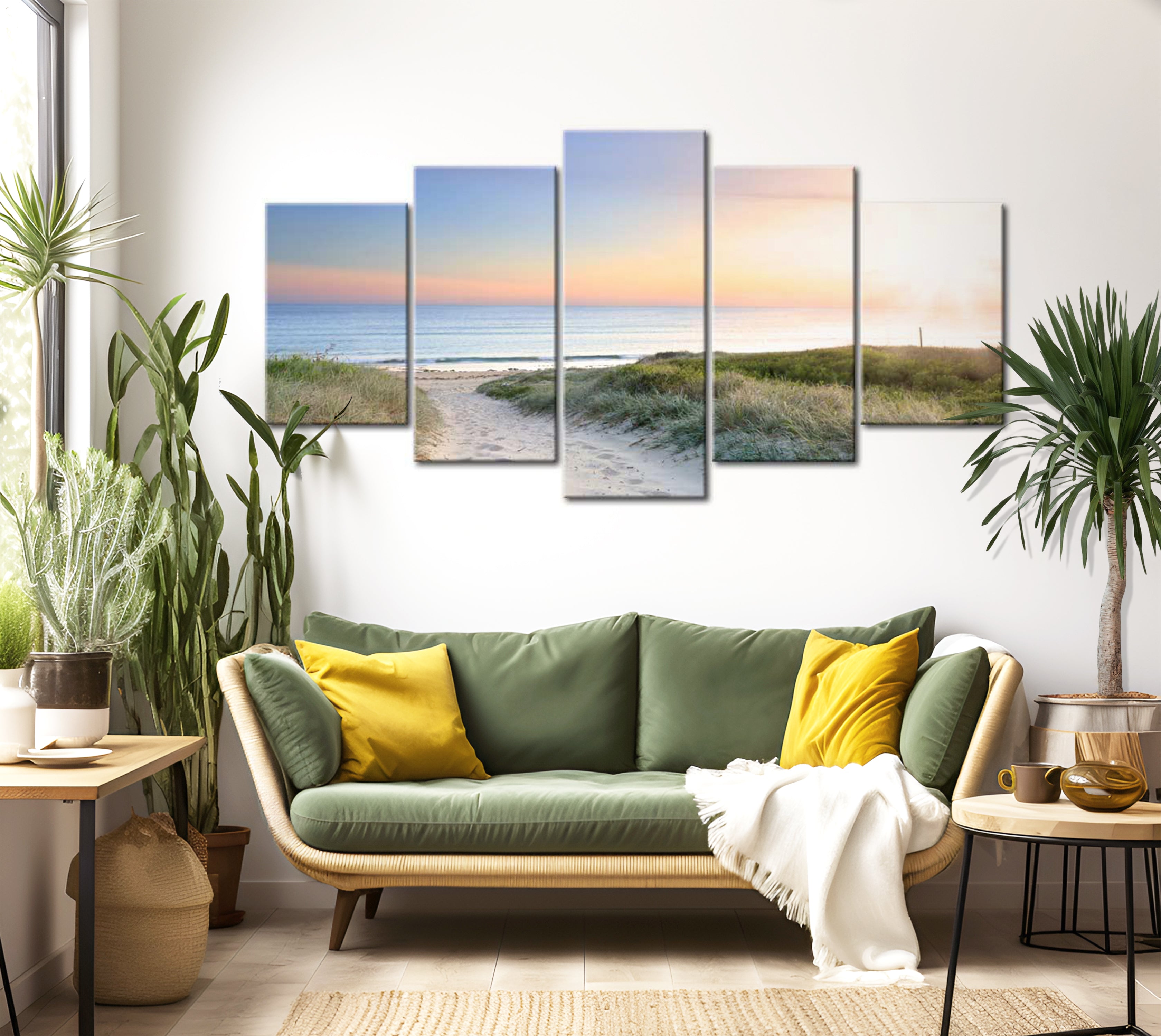 Stretched Canvas Landscape Art - Baltic Sea In The Morning 40"Wx20"H