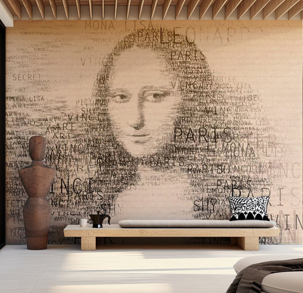 Abstract Wallpaper Wall Mural - Mona Lisa's Thoughts 118"Wx90"H