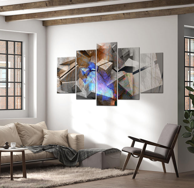 Abstract Canvas Wall Art - Abstract Cubes - 5 Pieces