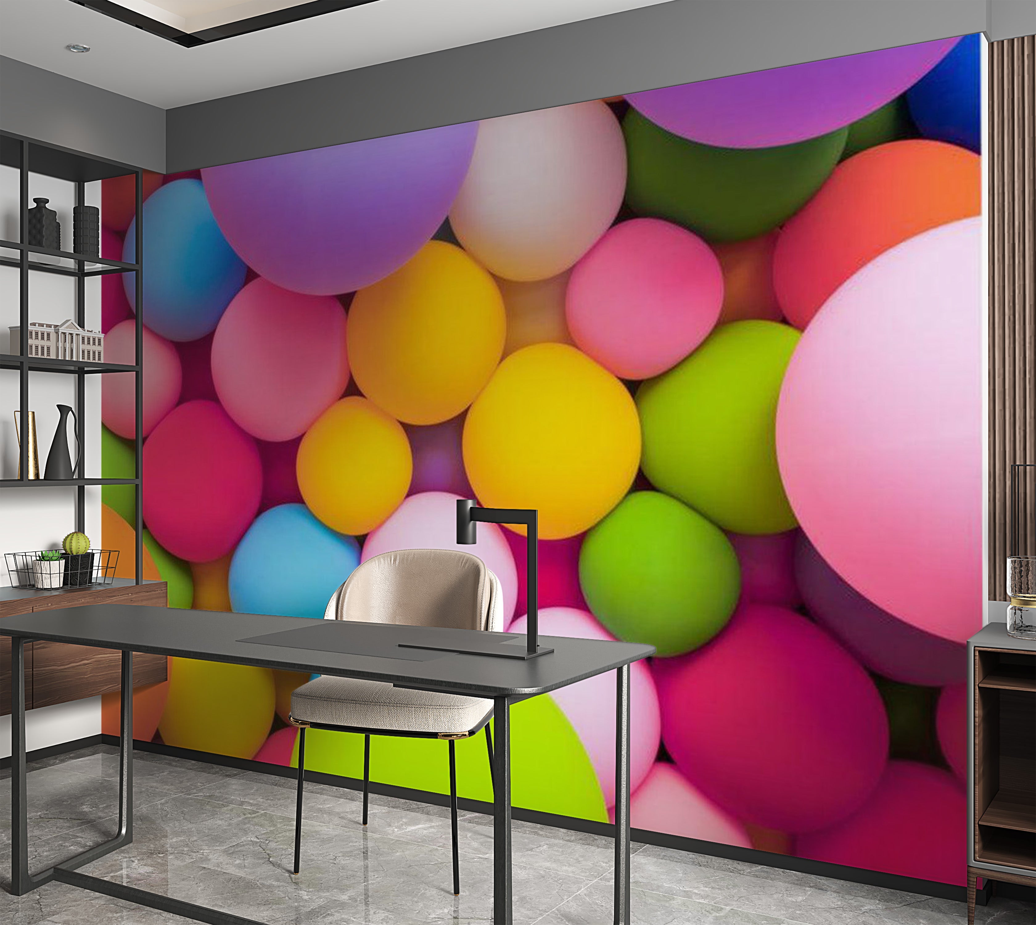 Abstract Wallpaper Wall Mural - Colourful Balls 39"Wx27"H