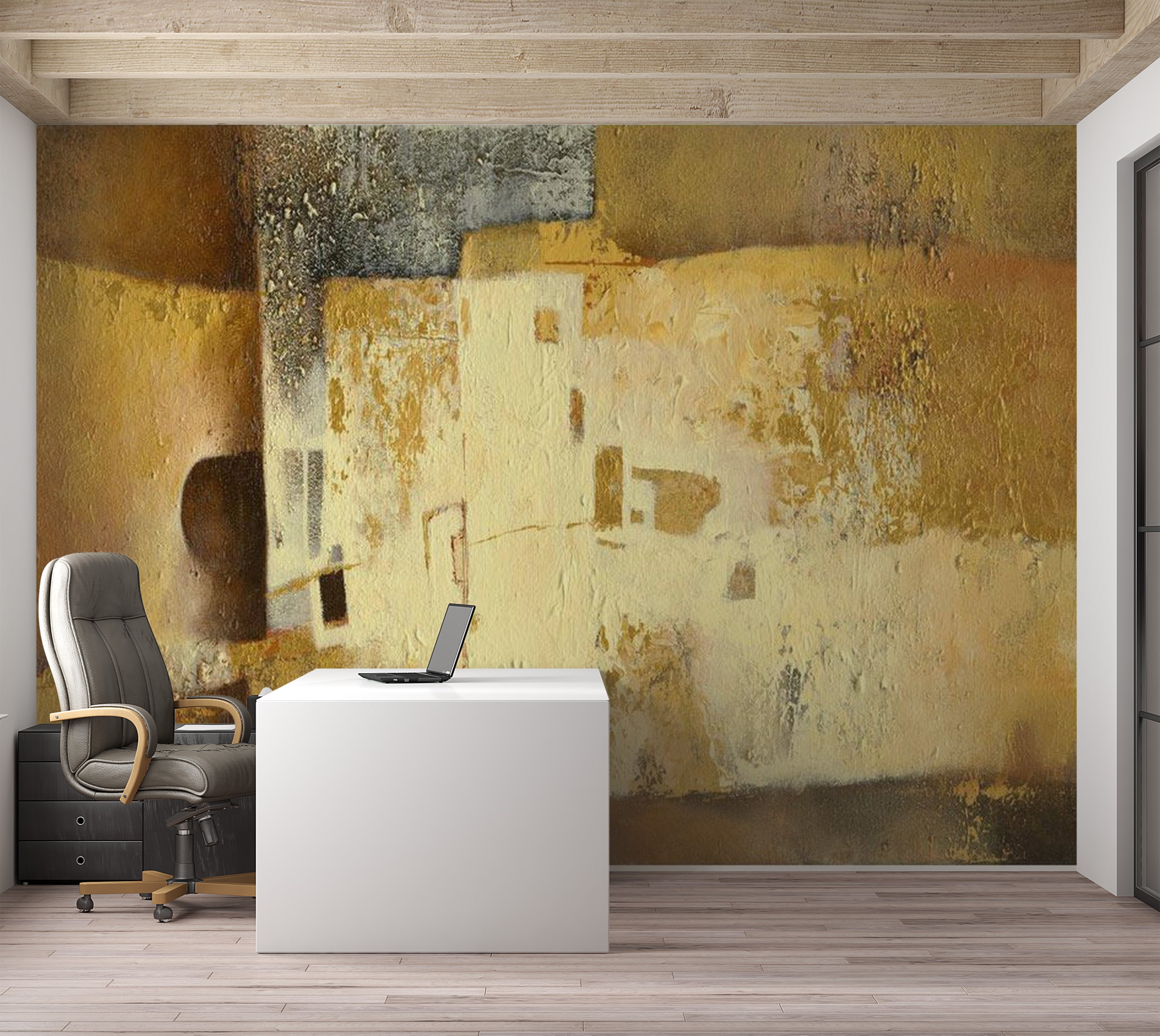 Abstract Wallpaper Wall Mural - Golden Oddity 39"Wx27"H