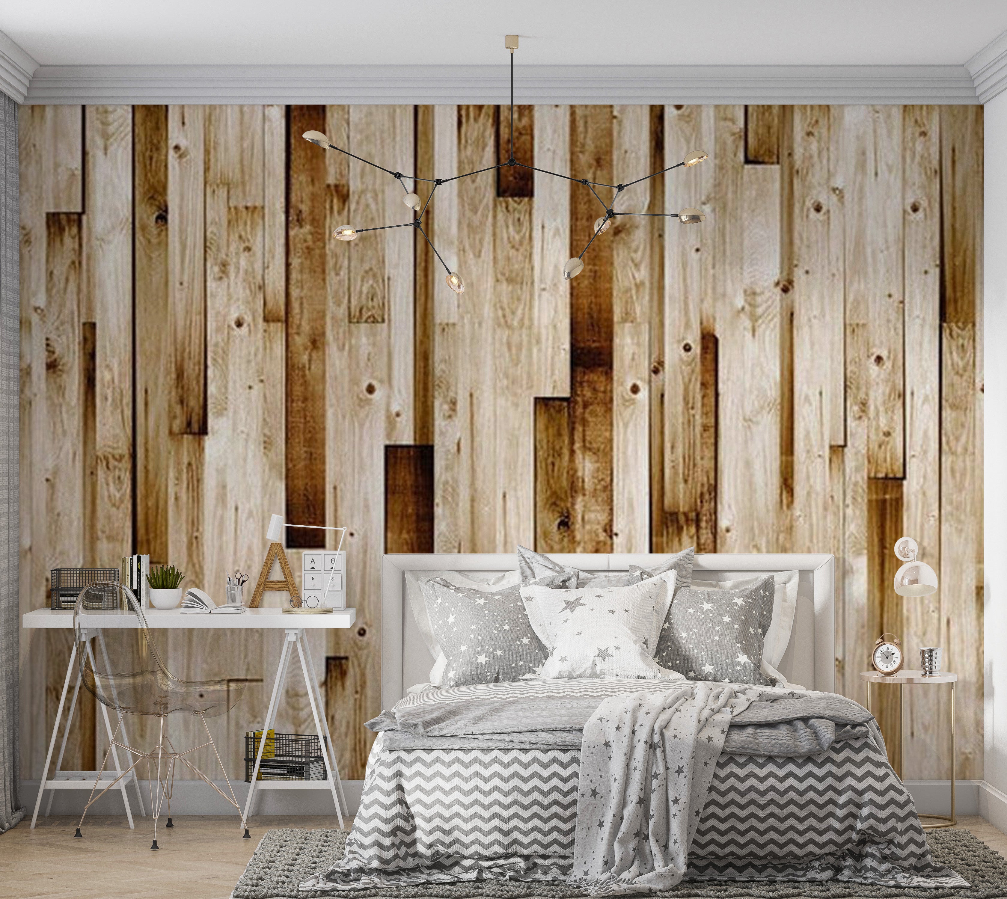 Background & Patterns Wallpaper Wall Mural - Wooden Boards 39"Wx27"H