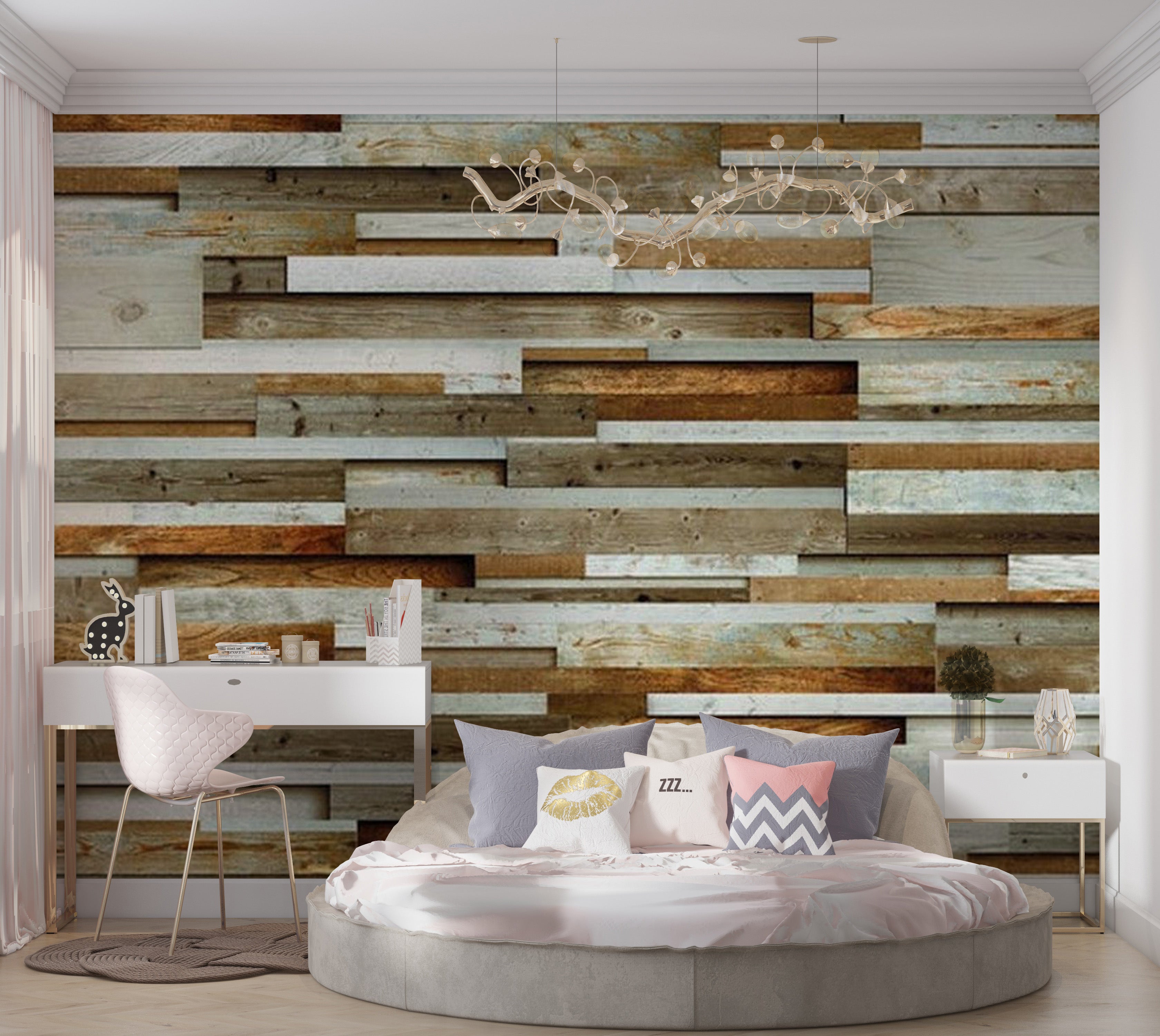 Background & Patterns Wallpaper Wall Mural - Wooden Order 39"Wx27"H