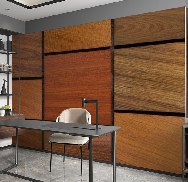 Background & Patterns Wallpaper Wall Mural - Wooden Cubes 39"Wx27"H