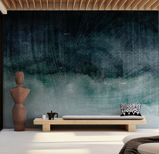 Peel & Stick Wall Mural - Blue Concrete Expression 38"Wx27"H