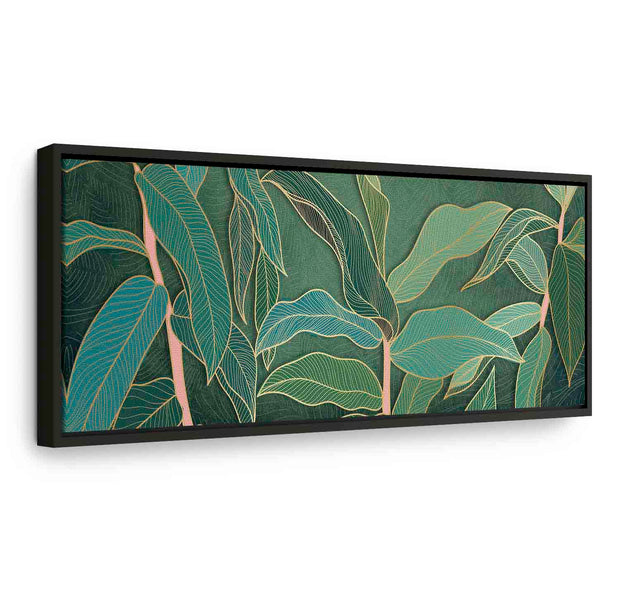 Floating Framed Canvas Art - Botanical Exotic Leaves