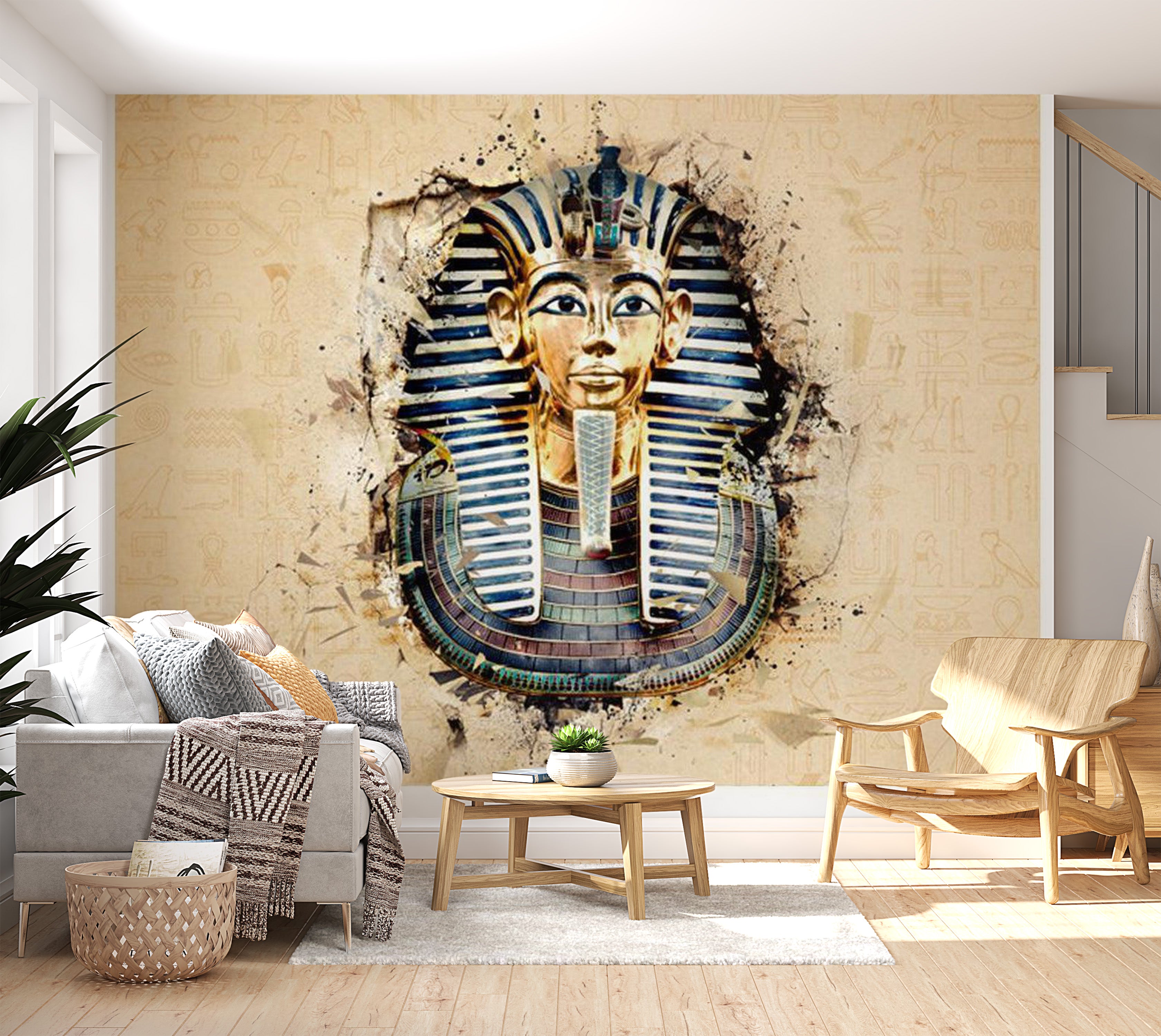 Zen Wallpaper Wall Mural - Dignified Pharaoh 118"Wx90"H