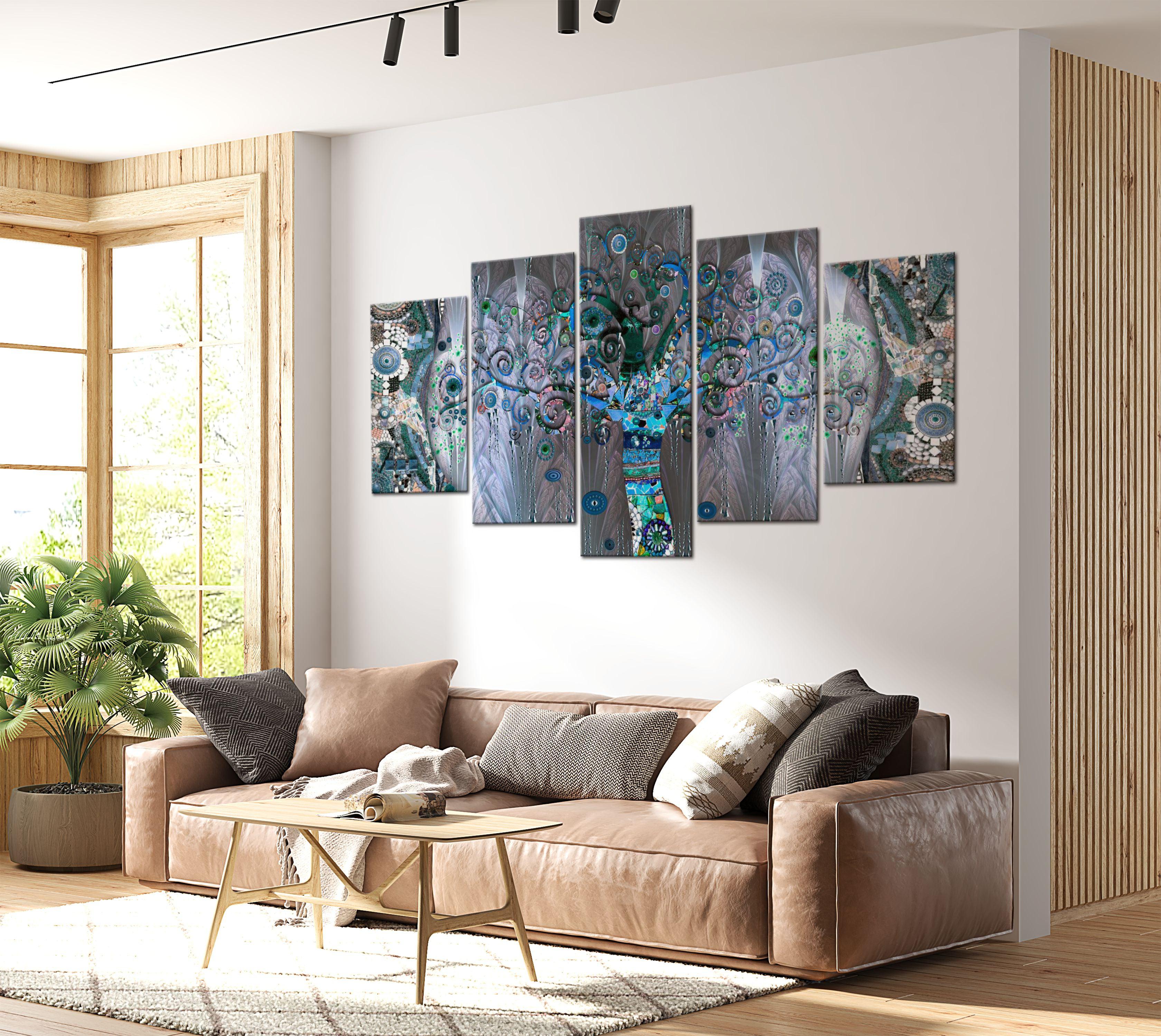 Abstract Canvas Wall Art - Twisted Tree - 5 Pieces