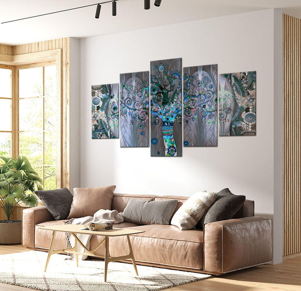 Abstract Canvas Wall Art - Twisted Tree - 5 Pieces