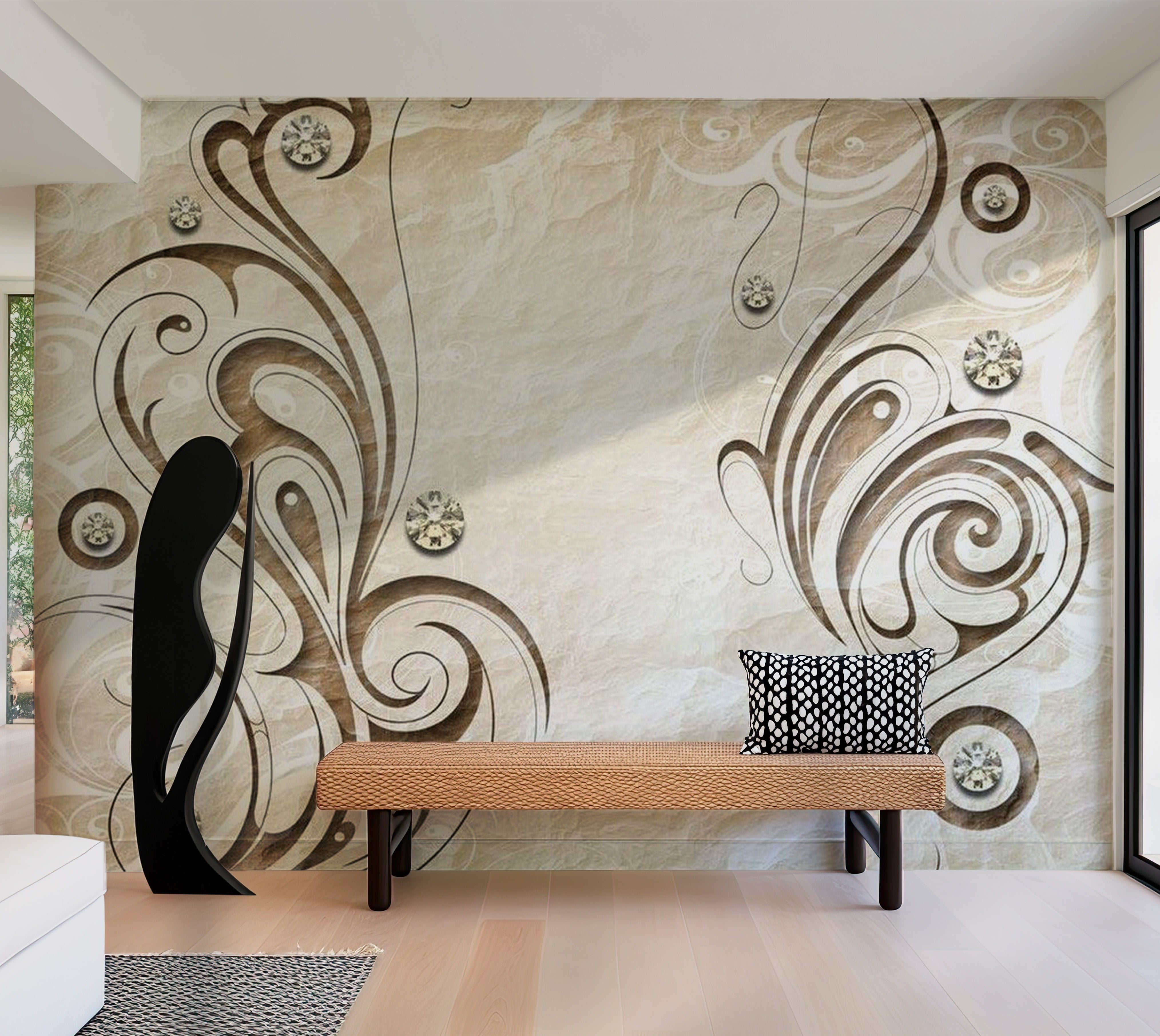 Background & Patterns Wallpaper Wall Mural - Stone Butterfly 39"Wx27"H