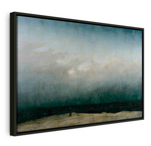 Floating Framed Canvas Art - The Monk by the Sea - Caspar David Friedrich