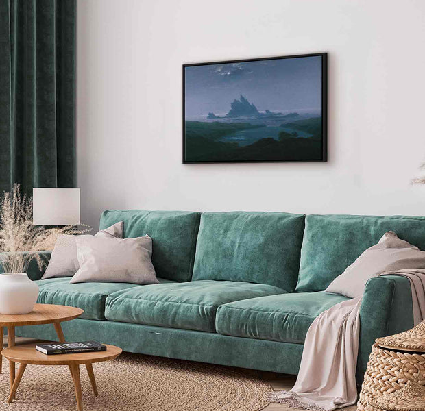 Floating Framed Canvas Art - Cliff Reef on the Beach - Caspar David Friedrich